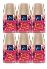 6 Glade Automatic Spray Refill Air Freshener Crisp Cranberry Champagne 6.2 oz 