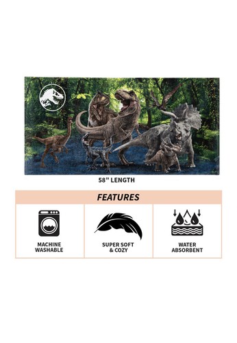 Jurassic World Kids Cotton Bath and Beach Towel Brown 28” W x 58” L - NEW - Picture 3 of 4