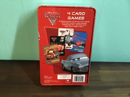 Disney Pixar CARS 2- 4 Card Games Collectible Decorative Tin NEW Factory Sealed - Picture 2 of 5