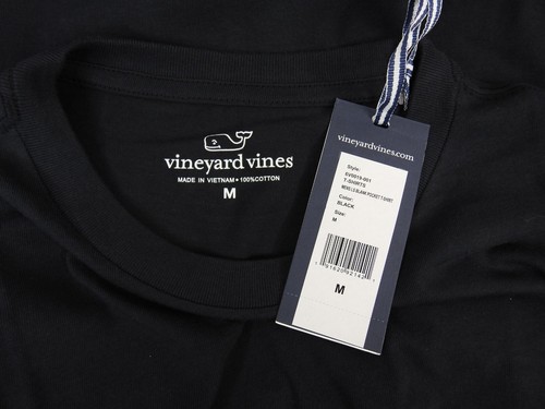Vineyard Vines Men's Long Sleeve Pocket T-Shirt Black Size Medium (M) - NEW - Picture 3 of 4