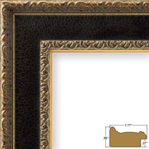 Craig Frames Galerie, marco de fotos antiguo dorado y negro de 1,75 pulgadas de ancho - Imagen 2 de 8