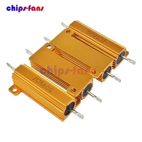 Custodia alloggiata in alluminio con guscio 50 W/100 W 0,1-1000 Ω Ohm Watt resistenza a filo - Foto 3 di 51