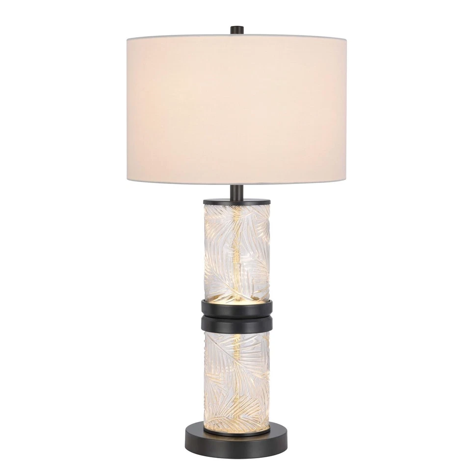 Lámpara de mesa Cal Carrington 31" altura gris carbón metal/vidrio Foto 2 de 4