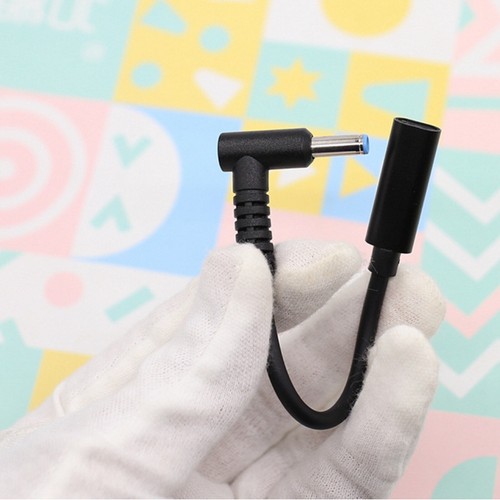 Type C Female Input to DC 4.5mm x 3.0mm Power PD Charge Cable For HP Laptop - Zdjęcie 12 z 12