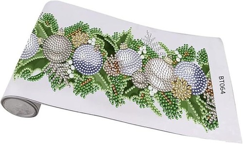 5D DIY Silber Kugeln Weihnachten Fenster Aufkleber Diamond Art Kit ca. 1 Meter - Bild 2 von 5