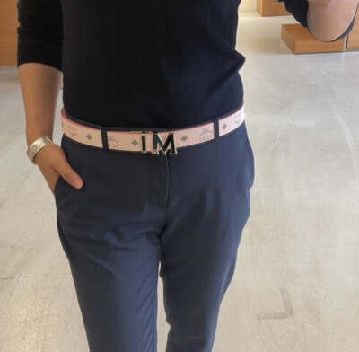 Last one! Authentic MCM women one size revisable belt MCM Visetos Reversible Belt in Cognac Black | Size Large  main image 4