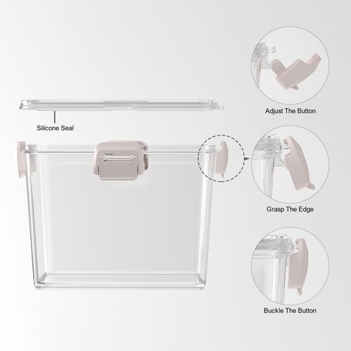 Airtight Food Storage Containers 5PC Set Coffee Canisters Space Saving Kitchen - Picture 6 of 7