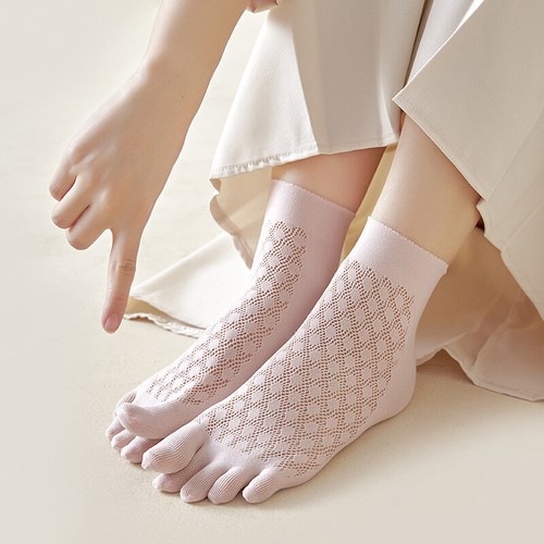 1 Pairs Women Five Finger Toe Socks Solid Breathe Sports Casual Non-slip Elastic - Picture 23 of 25