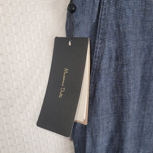 Neu Massimo Dutti Anzughose 32 x 30 italienischer Baumwoll-Leinenstoff blau kariert - Bild 5 von 24