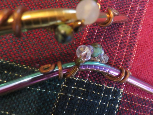 Two Hand cCrafted Metal Straws with Gem Stones and Cleaning Brushes NEW - Picture 4 of 5