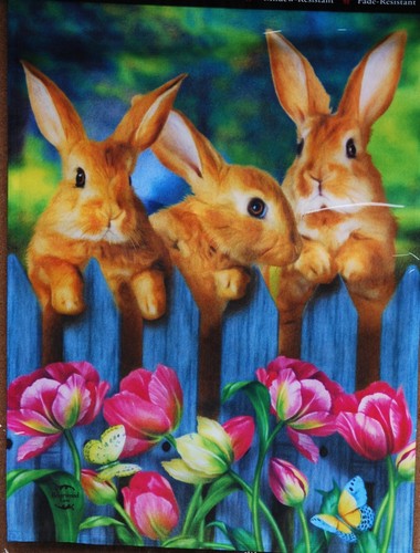 ""Conejos de jardín"" bandera decorativa jardín de Pascua 18""x12,5" - Imagen 5 de 12