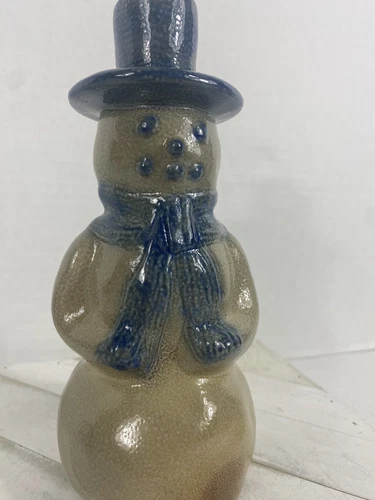 Vintage Beaumont Brothers Snowman Pottery BBP Salt Glazed 1994 8”