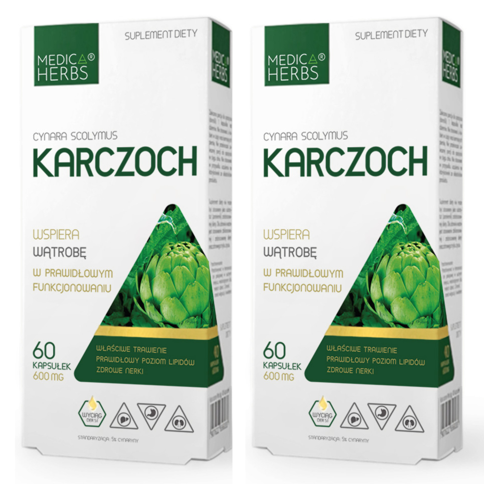 Artischocken 600mg 120 Kapseln - hochdosiert Extrakt - 5% Cynarin - Medica Herbs
