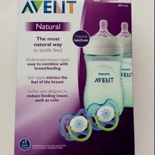 NEW Philips Avent Natural Baby Bottle  Set 9 oz / 260 ml  0- 6 months
