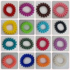 Spiralhaargummi Telefonkabel Zopfband Farben 4 cm Damen Kinder 6 St&uuml;ck