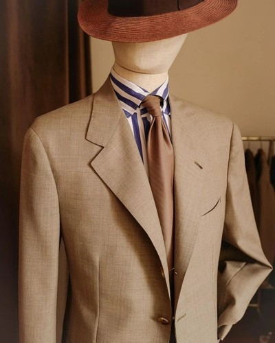 Causal Khaki abiti da uomo tacca bavero slim fit matrimonio sposo ballo blazer pantaloni - Foto 3 di 12