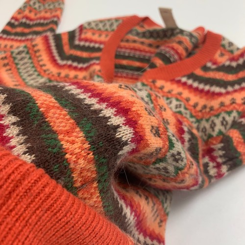 Vintage St Johns Bay Sweater L Large Angora Rabbit Hair Blend Nordic Fairisle - Picture 10 of 11