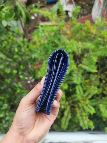 Navy Blue 100% Doubleside Real,Genuine Ostrich Leather skin Men Bifold Wallets - Picture 9 of 12