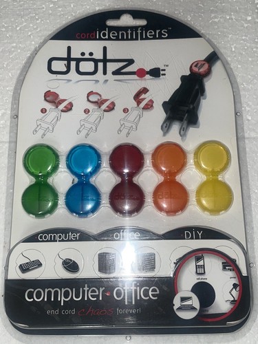 Dotz Colored Cord Identifiers Computer Office Living Room Label Icons DCI202CO - 第 1/7 張圖片