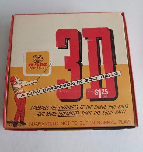Vintage Ram 3D Golf Balls one dozen original new old stock NEVER USED