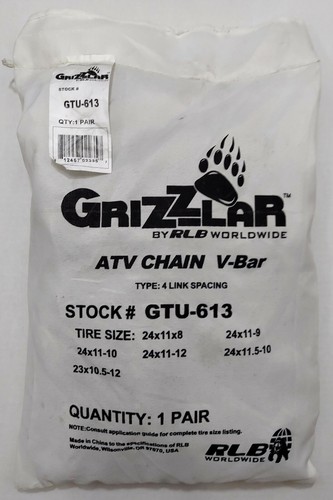 Grizzlar GTU-613 ATV Tire Chains 23x10.5-12 24x11-8 24x11-9 24x11-10 24x11-12 - Bild 2 von 7