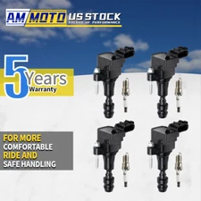 4 Ignition Coils & Spark Plugs UF491 For Chevy Equinox Buick Regal Saturn 2.4L