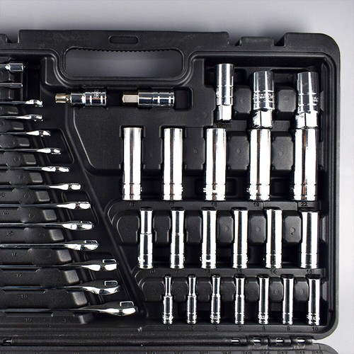 Set chiavi a bussola valigetta attrezzi set attrezzi 216 pezzi cricchetto 1/4" 3/8" 1/2" - Foto 8 di 22