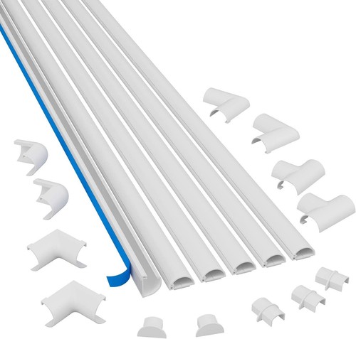 Cable Management Made Easy: 30ft Self-Adhesive Cord Cover with Accessories - Afbeelding 3 van 11