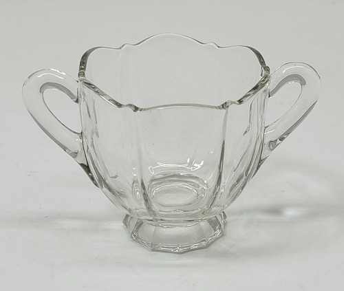 Juego de mini azucarero y crema de vidrio transparente vintage Cambridge Corinth  - Imagen 8 de 10