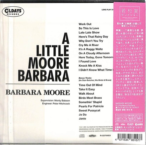 BARBARA MOORE A Little Moore Barbara [Paper Sleeve CD] - Bild 3 von 3