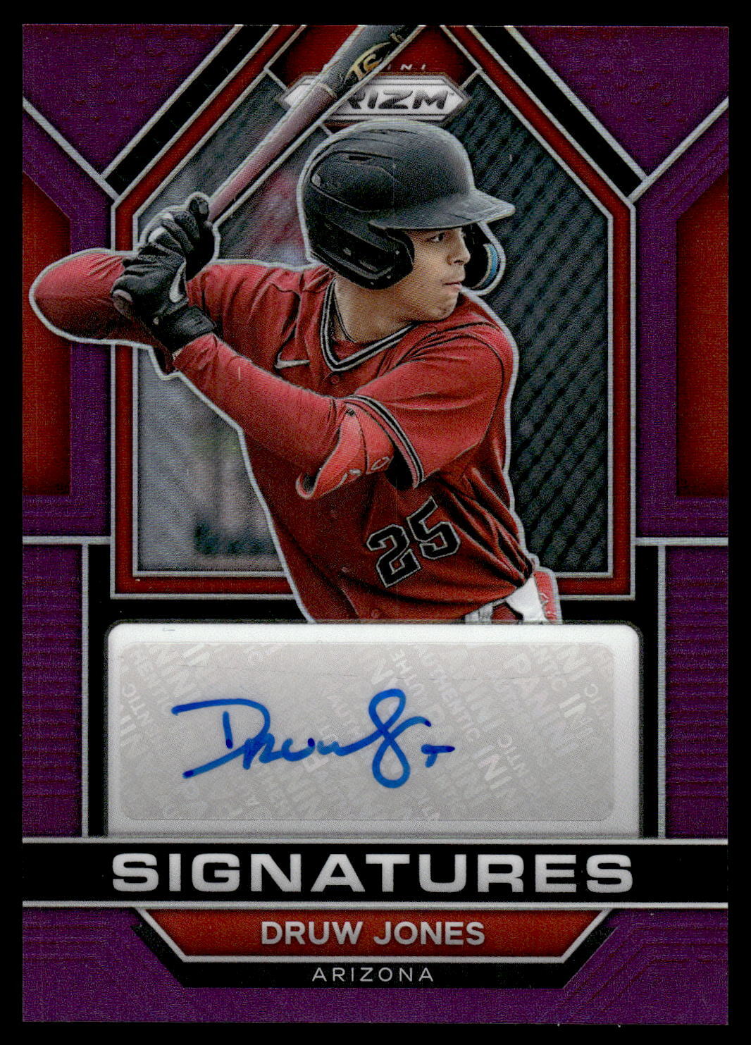 2023 Panini Prizm DRUW JONES PURPLE PRIZM REFRACTOR AUTO 13/99 ARIZONA SIG-DJ