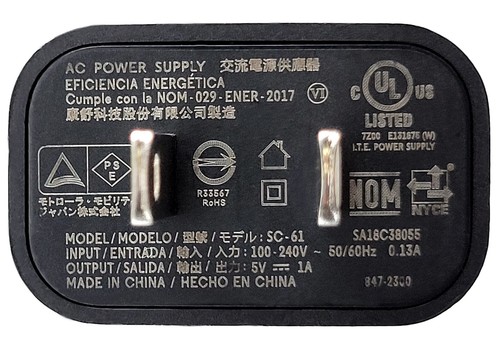 OEM Motorola AC POWER SUPPLY SC-61 5V-1A + 2 USB Cables (Type C & Micro B) - Picture 2 of 7