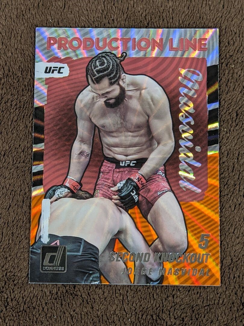 2022 DONRUSS UFC PRODUCTION LINE ORANGE LASER 7 Jorge Masvidal - Welterweight
