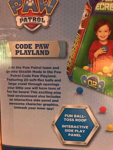 Paw Patrol Code Paw Playland Set with 20 Balls Ball Pit Inflatable NEW SEALED! - Picture 5 of 5