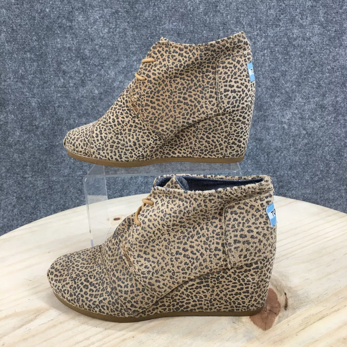 Toms leopard print best sale booties
