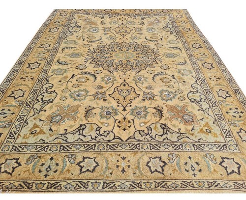 Amazing Hand Knotted Vintage Tribal Tabreez Wool Area Rug 5 x 3 Ft - Picture 5 of 9