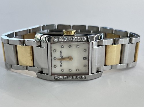 Baume & Mercier Hampton Diamond MOP Dial 18k & Steel 22mm Quartz Watch 65548