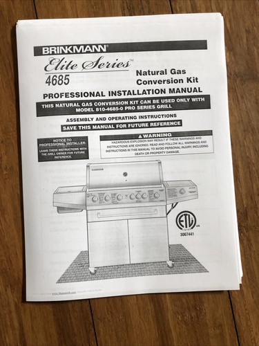 Kit de conversión de gas natural Brinkman Elite Series 4685, parte # 812-4685-N - Imagen 7 de 8