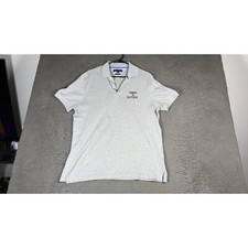 Tommy Hilfiger Polo Shirt Custom Fit Heather Gray Casual Mens Size M