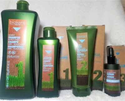 Salerm Biokera Honey Scalp Care Shampoo 1000ml & 300ml + Mask + SOS Remedy -SET