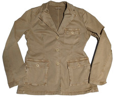 Transit Par-such Tr-900 Women 2 Small Brown Cotton Stretch Button-up Jacket Read