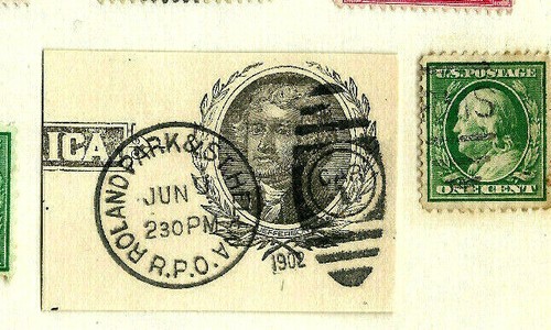 Ferrovia Annulla "RPO RMS Railway Mail Service" 1 centesimo Washington US C4 - Foto 3 di 3