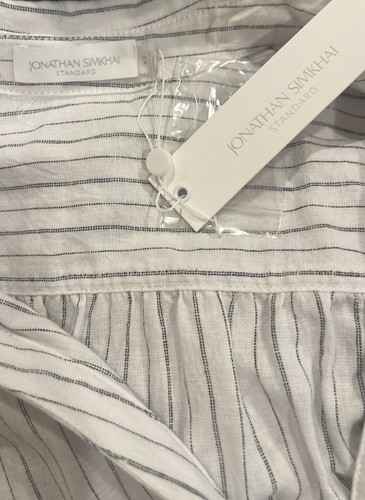 Jonathan Simkhai Women White Tallulah Striped Belted Shirtdress Size XS $395 NWT - Picture 8 of 9