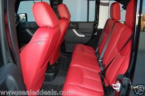 Details About New 2013 2014 2015 2016 2017 Jeep Wrangler Red Katzkin Leather Seat Covers