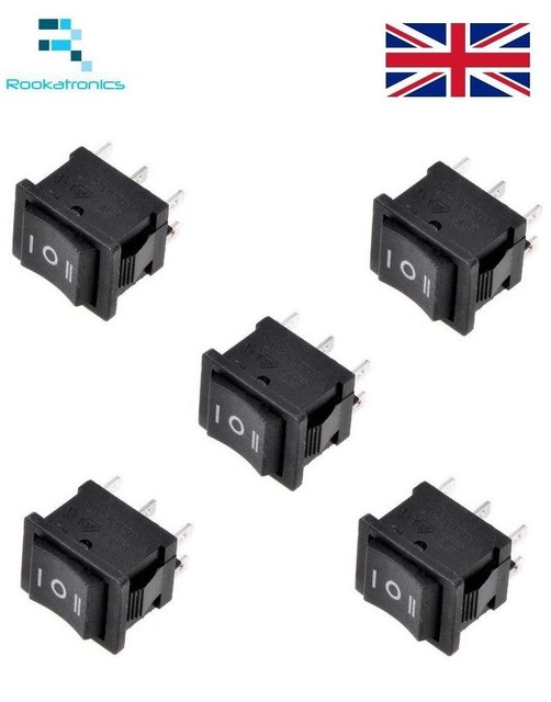 New 3 Position Rectangular Rocker Switch Black 6 Pin ON-OFF-ON 250V/6A 125V/10A New 3 Position Rectangular Rocker Switch Black 6 Pin ON-OFF-ON 250V/6A 125V/10A