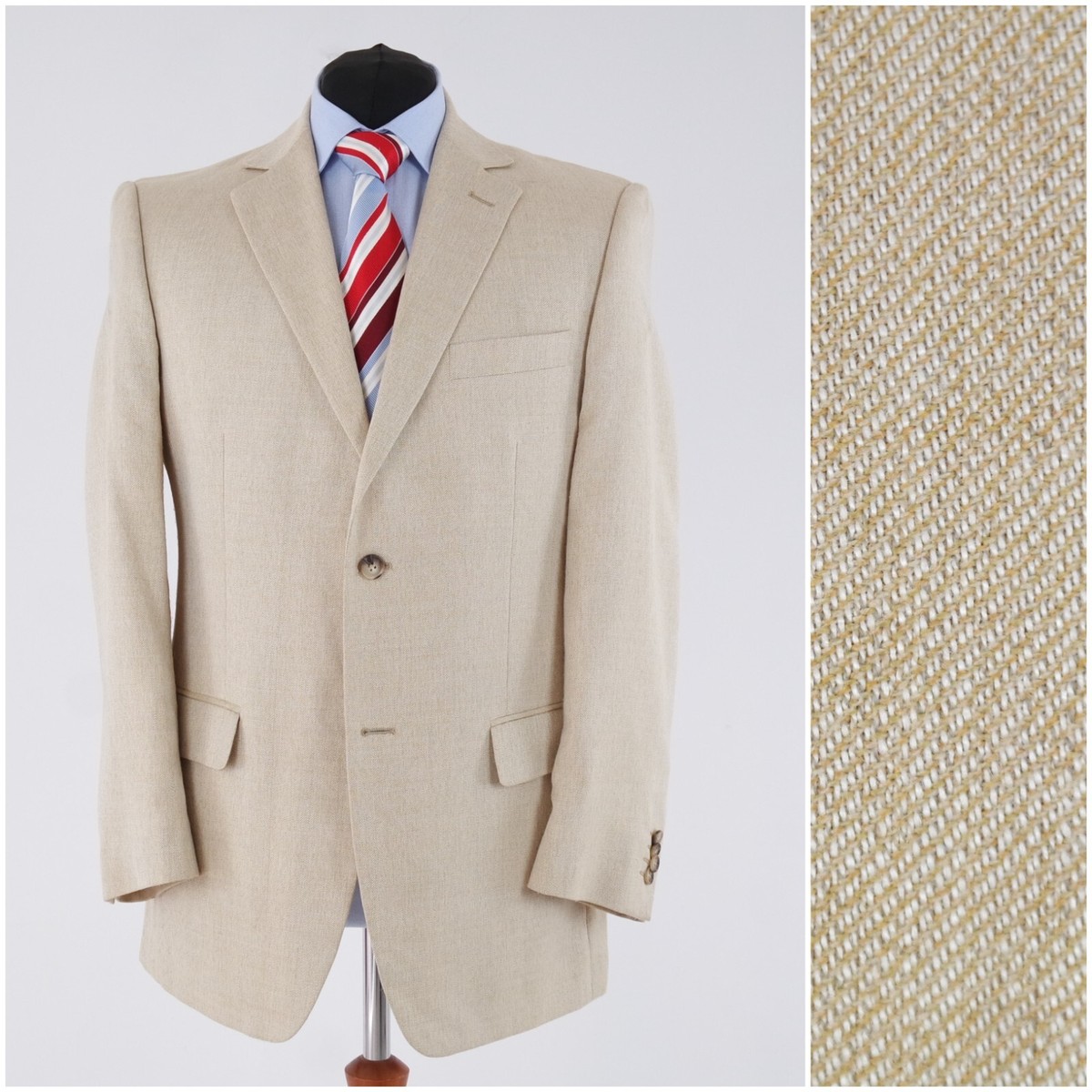 Mens Vintage Sport Coat 42R US Size A.W.DUNMORE Beige Blazer