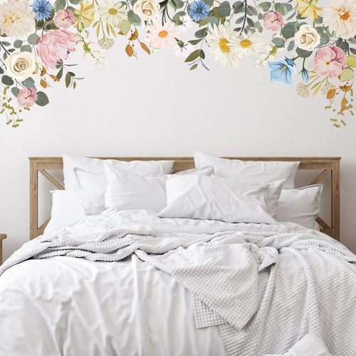 6 Pcs Flowers Wall Decals Stickers Vinyl Removable Peel and Stick Colorful Drago - Picture 8 of 12