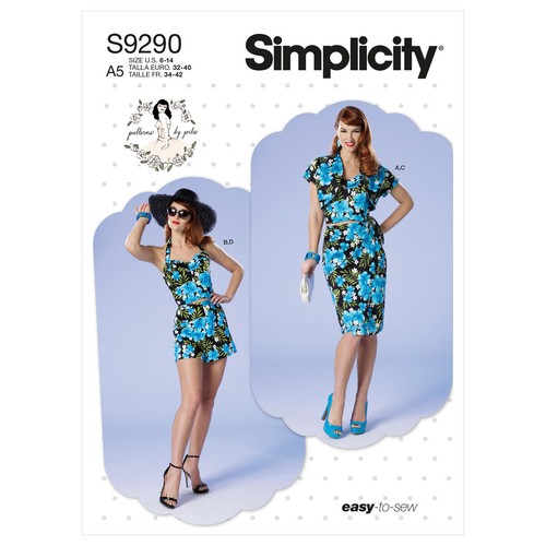 SIMPLICITY 9290 MISSES PETITE BUSTIER SARONG SHORTS Sewing Pattern 6-14 & 14-22