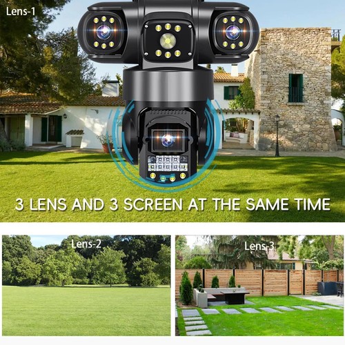 15MP PTZ Outdoor Three Lens WIFI Camera AI Human Detection Security Surveillance - Picture 3 of 11