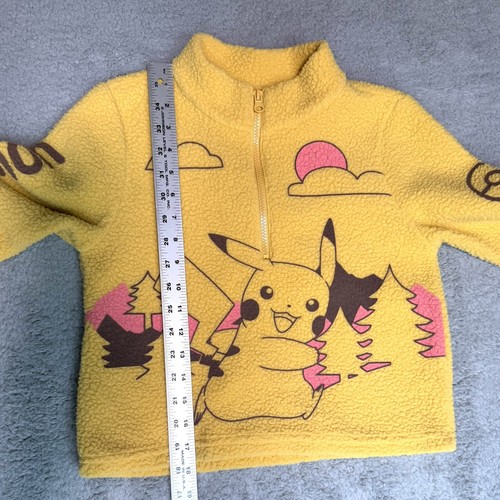 Pokemon Pikachu Girls Half Zip Gold Fleece Pullover Sweatshirt Size Medium 8 NWT - Picture 12 of 14